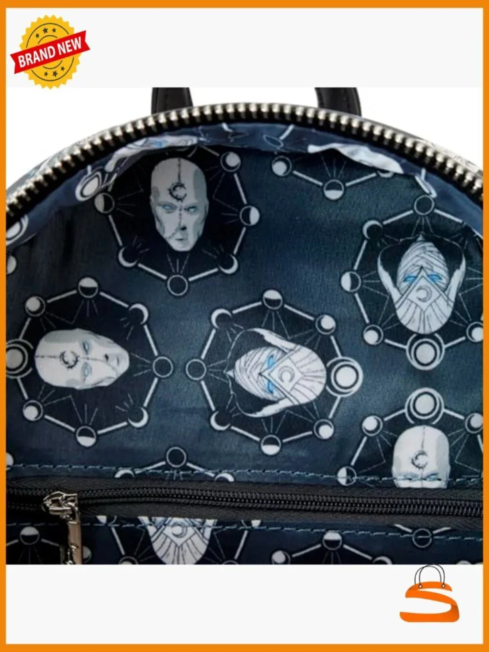Moon Knight Marvel Faux Leather Mini Backpack, Adjustable Straps, 9x10x5